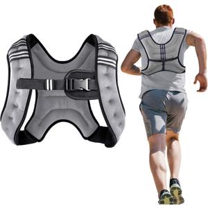 Weighted Vest Weight Vest for Men Women Kids Weights Included, Body Weight Vests Adjustable for Running, Training Workout, Jogging, Walking (12 lbs, Grey)