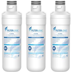 Filterlogic LT1000PC ADQ747935 Replacement for LG LT1000P/PC/PCS, LFXS26596S, LFXS28596S, LFXC22526S, ADQ74793501, ADQ74793502, Kenmore 46-9980, 6 Month 200 Gallon Refrigerator Water Filter 3 Pack