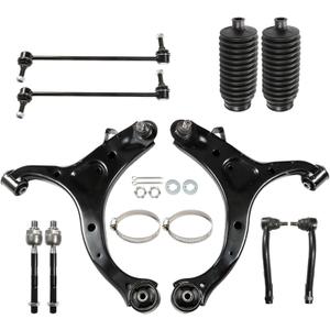 10Pcs Front Suspension Kit Front Lower Control Arm with Ball Joint Sway Bar Link Tie Rod End Replacement for Hyundai Santa Fe 2007-2012 Replacement for Kia Sorento 2011-2013