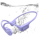 IP68 Waterproof Swimming Headphones, Bone Conduction Liquid Silicone Bluetooth Headphones, Builtin 32GB MP3 Player, Soft and Lightweight OpenEar Design for Swimming/Marathons/Showers/Cycling(Purple)