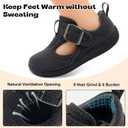 Toddler Slippers Girl Boy House Shoes Baby Moccasins Slippers Comfy Indoor Outdoor Barefoot Walking Shoes (Black)