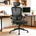 Ergonomic Office Chair - 350LB Comfy Desk Chairs with Adjustable Headrest and Lumbar Back Support, Mesh Computer Chairs with Wheels and Arms for Home Office, Study