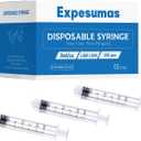 100 Pack 3ml/cc Plastic Syringe Luer Lock Tip - Liquid Measuring Syringe Tools (No Needle) - Sterile Individually Sealed Wrapped