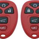 Replacement Keyless Entry Remote Case Cover fits Chevy Traverse 2007-2016 Tahoe Suburban GMC Acadia Yukon XL Buick Enclave Cadillac Escalade Saturn Outlook OUC60270 OUC60221 Key Fob Shell (Red 2)