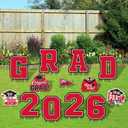 Red Themed Graduation Decorations 2026 - Graduation Yard Signs Class of 2026,Congratulate Graduation yard signs - Graduation Party Supplies for High School & Graduation Party Decorations, 15.7 x 12 inches