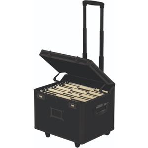 Vaultz Locking Mobile File Chest, Letter/Legal Size Storage Box, Black