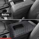 KBH Center Console Armrest Cover for Toyota Tundra 2014-2021, Vinyl Leather Trim, Arm Rest Cushion Pad, Anti-Scratch, Black