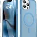 for iPhone 13 Pro Case, Matte Magnetic Phone Cover [with 1 Screen Protector] [Support for MagSafe] [Shockproof Military Grade Protection] Translucent Frosted Back, Lavender Purple