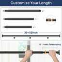 ENJOYBASICS Matte Black Shower Curtain Rod 30 to 52 Inches, Stainless Steel Adjustable Spring Tension Rods No Drill for Bathroom, Closet, Window, Room Divider, Never Rust, Non Slip