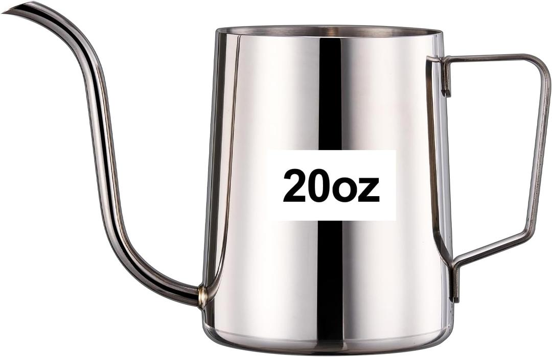 Small Watering Can for Indoor Plants, Mini Indoor Watering Can with Long Spout and Handle 20 OZ / 600 ml Rust-Proof 304 Stainless Steel Material