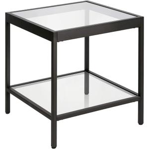 Henn&Hart 20" Wide Square Side Table in Blackened Bronze, Table for Living Room, Bedroom