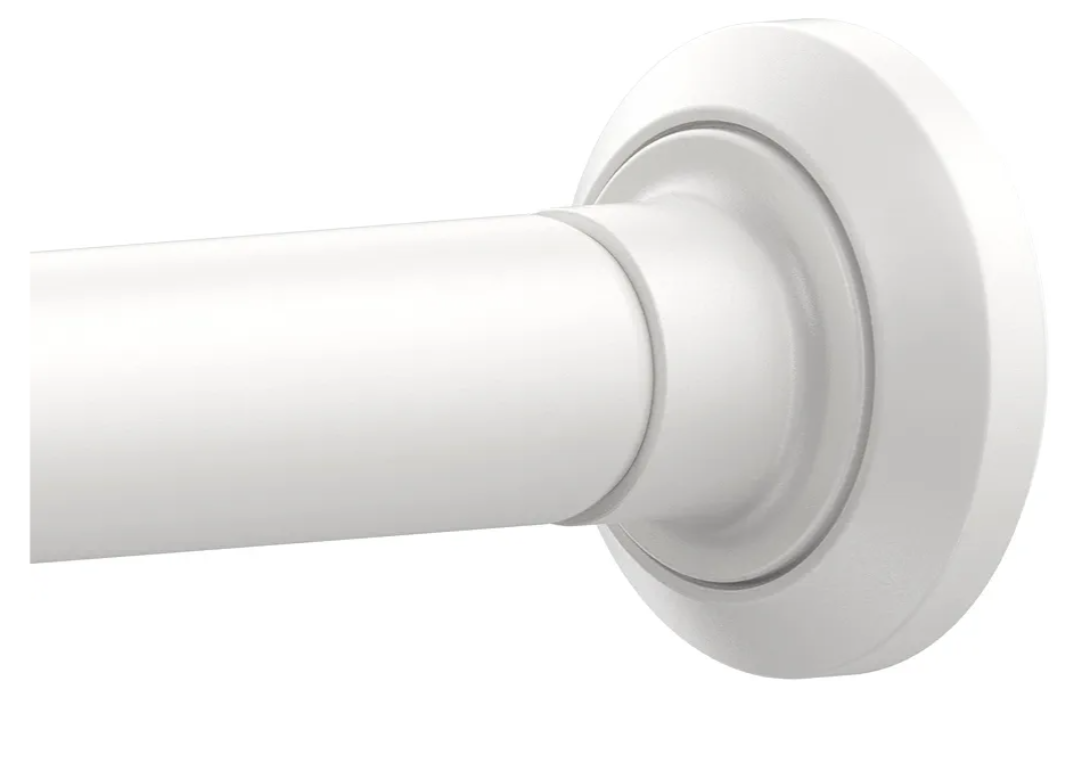 ENJOYBASICS Shower Curtain Rod 30 to 76 Inches, 1 Inch Stainless Steel Adjustable Spring Tension Rods No Drill for Bathroom, Closet, Window, Room Divider, Never Rust, Non Slip, White