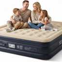 SENNOUL King Size Air Mattress with Built in Pump - Upgraded Blow Up Bed, 2 Mins Quick Self Inflatable/Deflation, 18"/750lbs Max, Strong Support,No Leakage,No Odor,for Home,Guests,Camping,Travel