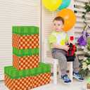 Zliisang 4pcs Large Green Grass Boxes for Birthday Party Decorations Cartoon Theme Balloons Box Birthday Party Supplies