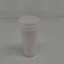Reusable Plastic Cups 18 oz, Unbreakable Drinkware Dishwasher Safe 3-Pack, White