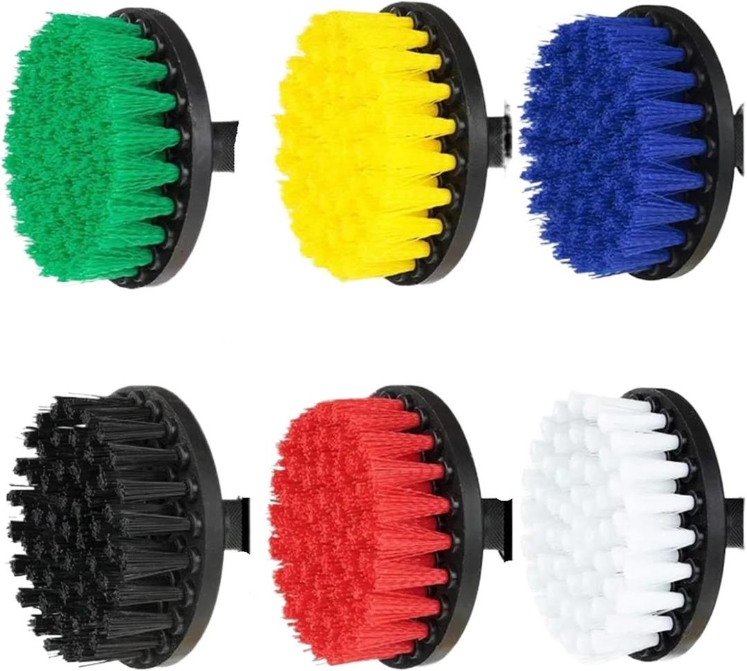 Drill Brush attachments 1/10pcs Electric Scrubber Brush Drill Kit Carpet Glass Car Tire Furniture Cleaning Home Kitchen Tools(Green,10pcs)