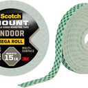 Scotch-Mount Indoor Double-Sided Mounting White Tape Mega Roll, 3/4 in x 350 in (29.1 ft), Features 3M Industrial Strength Adhesive, No Mess or Tools (110H-Long-DC)