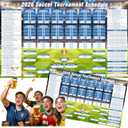 2 x 3x5 Ft 2026 Soccer Tournament Schedule Wall Chart, Match Fixtures Wall Poster Group Stage & Knockout Stage Match Schedule for 48 Teams, Jumbo Banner for Soccer Party Decor, Home Bar & Fan Gifts (A)