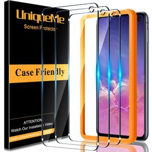 UniqueMe [3 Pack for Samsung Galaxy S10e Screen Protector, Tempered Glass 9H Hardness Bubble Free Screen Cover