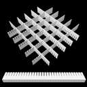 30Pcs Adjustable Drawer Organizer, White Plastic DIY Grid Drawer Dividers, 15.75x1.97x0.1in, for Socks, Underwear, Makeup, Cosmetic, Clothes