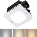 VEVOR Bathroom Exhaust Fan with LED Light, 110 CFM Bathroom Vent Three Gear Color Temp, 1.5 Sones Low-Noise, Premium AC Motor Ceiling Fan for Laundry Room, Storage Room, Home Ventilation, White