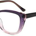 Firmoo Blue Light Blocking Computer Reading Glasses Vintage Cateye Acetate Frame for Women 0.5x-3.0x (Purple-clear)