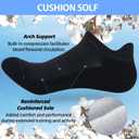 ATBITER Womens Ankle Socks 6 Pairs Cushioned Running Athletic No Show Socks With Tab (Black, L)
