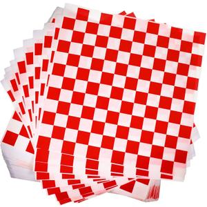 Honeydak 600 Pcs Sandwich Wrapping Paper Sheet 15x15 Checkered Food Wax Sheets Parchment Burgers Paper Basket Liner Grease Restaurant Wedding Party Supplies for Wrapping Bread BBQ