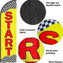 Start Finish Line Banner with Feather Flag Pole Kit for Races Marathons Special Events, 8 ft Advertising Flag 12 ft Flagpole with Ground Spike Packed in Travel Bag