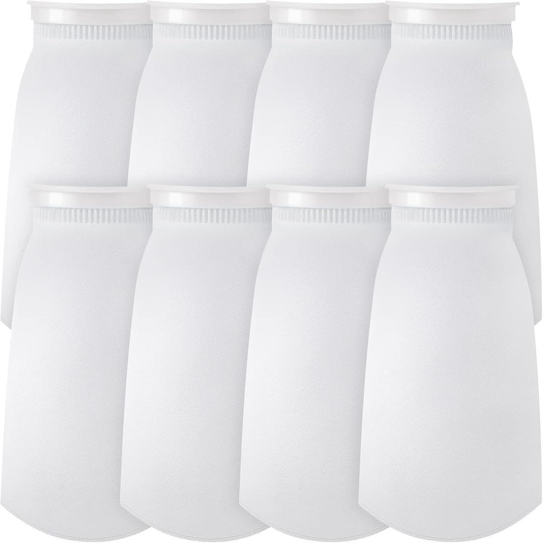 Jecery 8 Pcs 7 Inch Aquarium Filter Socks, 200 m Ring Felt Filter Bags 7 x 16 inches Sump Socks for Saltwater Aquarium Fish Tank Freshwater