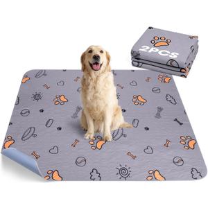 Washable Pee Pads for Dogs, 2 Pack Large 36"x41" Super Absorbent Reusable Dog Training Pads, 100% Waterproof Non-Slip Pee Pads Whelping Pads Dog Playpen Indoor Dog Cage Pads Dog Bed Mat Pet Supplies