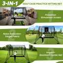 Golf Simulator Cage, 10x8ft Golf Practice Hitting Net with Triple-Layer HD Screen, 5x4ft Golf Mat with Dual Turf for Indoor &Outdoor, Gifts for Men Dad & Golfers