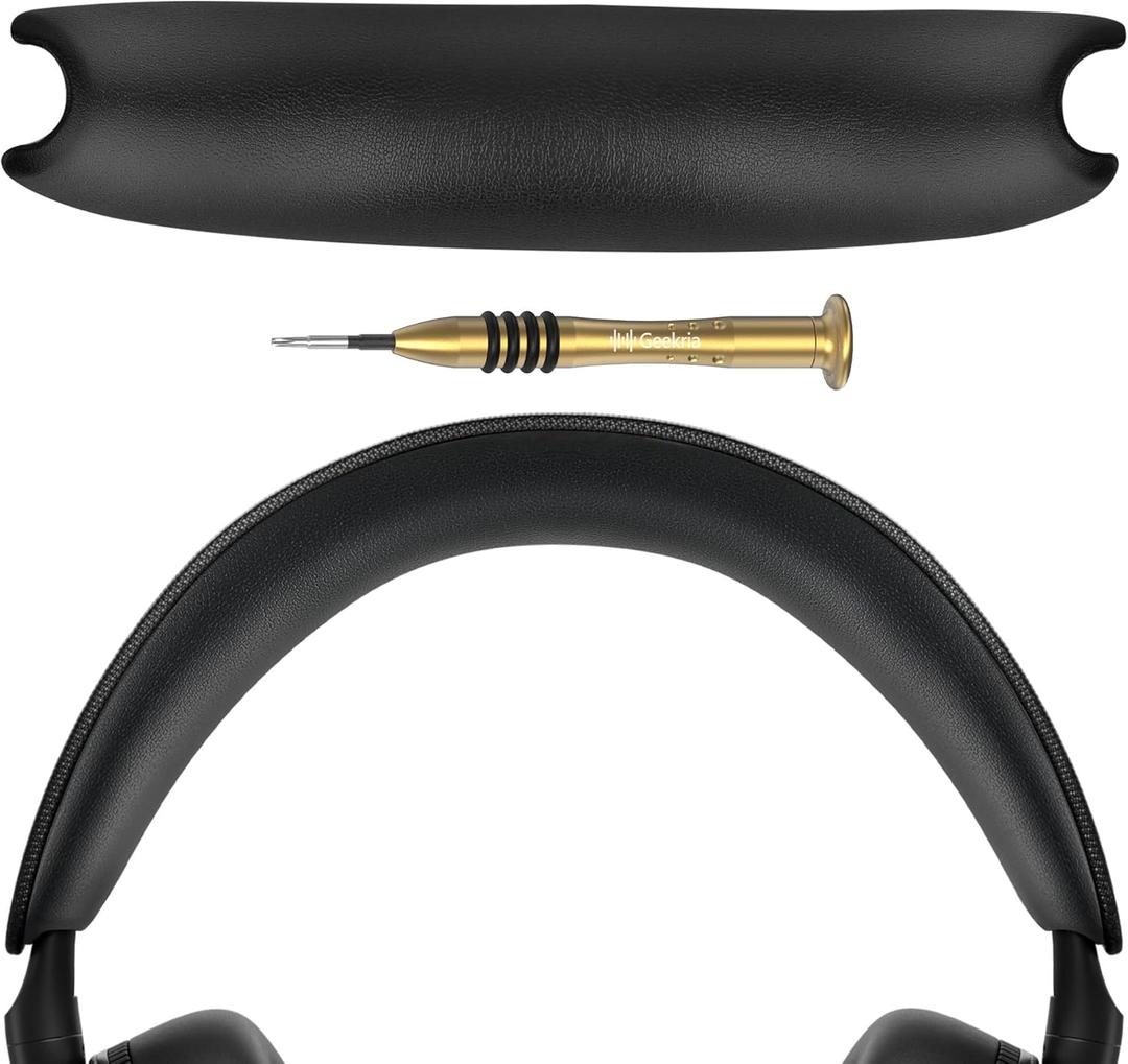 Geekria Protein Leather Headband Pad Compatible with Bowers & Wilkins Px7 S3/ Px8 S2 Headphones, Replacement Band Repair Part (Black)