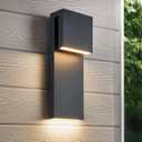 Modern LED Outdoor Wall Sconce 17W Integrated LED Outdoor Wall Mount,Anti Rust Textured Black Suit for Wet Locations and All Rooms,Easily Installed in Any Direction.Bulb Included.