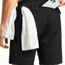 PRIVIMIX Mens Quick Dry 7 Inch Gym Shorts with Zipper Pockets Stretch Athletic Shorts for Running Workout Black XL (XL)