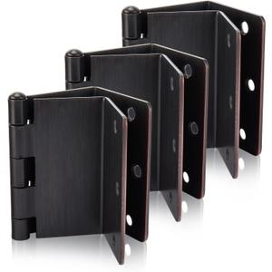 Haidms 3 Pack Offset Hinges Oil Rubbed Bronze Expandable Door Hinges 3.5 Inch Heavy Duty Full Mortise Door Hinges with 1/4'' Radius Corner