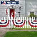 5Pack American Pleated Fan Flag 1.5x3 Ft USA Patriotic Bunting 4th of July Bunting Flags Decor Outside Porch Garden Banner Embroidered Stars & Sewn Stripes Canvas Header Brass Grommets