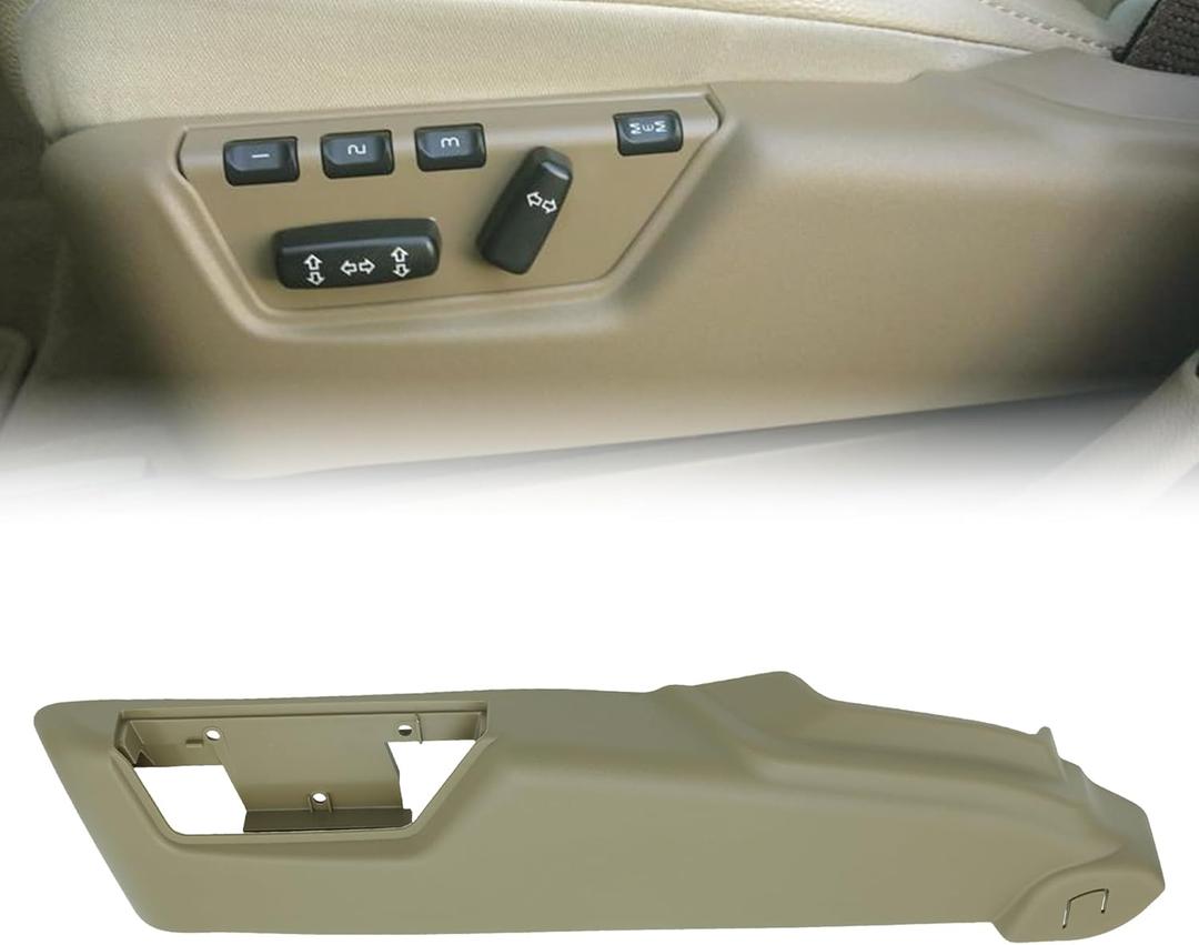Front Left Driver Side Seat Switch Panel Trim Cover Bezel (Sand Beige) for Volvo XC90 XC70 V70 S80 S60 39802011 39802012 39802015 39802020