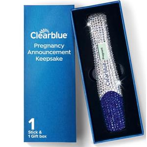 Clearblue Bedazzled Pregnancy Announcement Keepsake Stick 1ct; Unique and Memorable Reminder for Sharing Special Moments on Social Media
