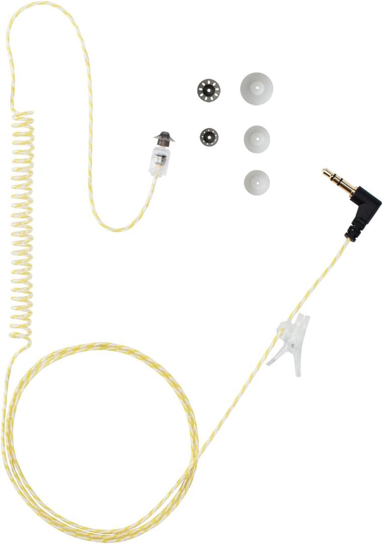 Tubeless Covert IFB Police Listen Only Earpiece for Remote Speaker Mic (3.5mm Connector, 55")