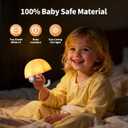 LED Umbrella Night Light, Rechargeable Touch Lamp for Nursery, Bedside Lamp with Cute Animal Design, White (Pink)