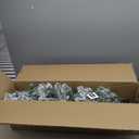 Snow Flocked Christmas Tree Pre-Lit with Warm Lights, White Frosted Pencil Noble Fir, Lighted Slim Artificial Xmas Tree Metal Stand, Premium Holiday Decoration UL Listed 4FT