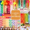5 x Blue Crepe Paper Streamers 4 Rolls 328ft, Silver White Crepe Paper for Birthday Party Decorations, Wedding Anniversary Engagement Baby Shower Decors DIY Supply for Flower Making (1.8 in x 82 Ft/Roll)