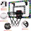 Basketball Hoop Indoor,Mini Hoop with LED Light/Scoreboard, Door Basketball Hoop Basketball Toys Gifts for 5 6 7 8 9 10 11 12 Year Old Boys Girls (Honeycomb Pattern)