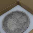 Silver Gray Travertine Bowl, 7.8" Modern Natural Stone Centerpiece for Industrial Home Decor, Handmade Fruit Bowl, Futuristic Tabletop Sculpture,Kitchen Counter, Entryway & Office Desk Organizer