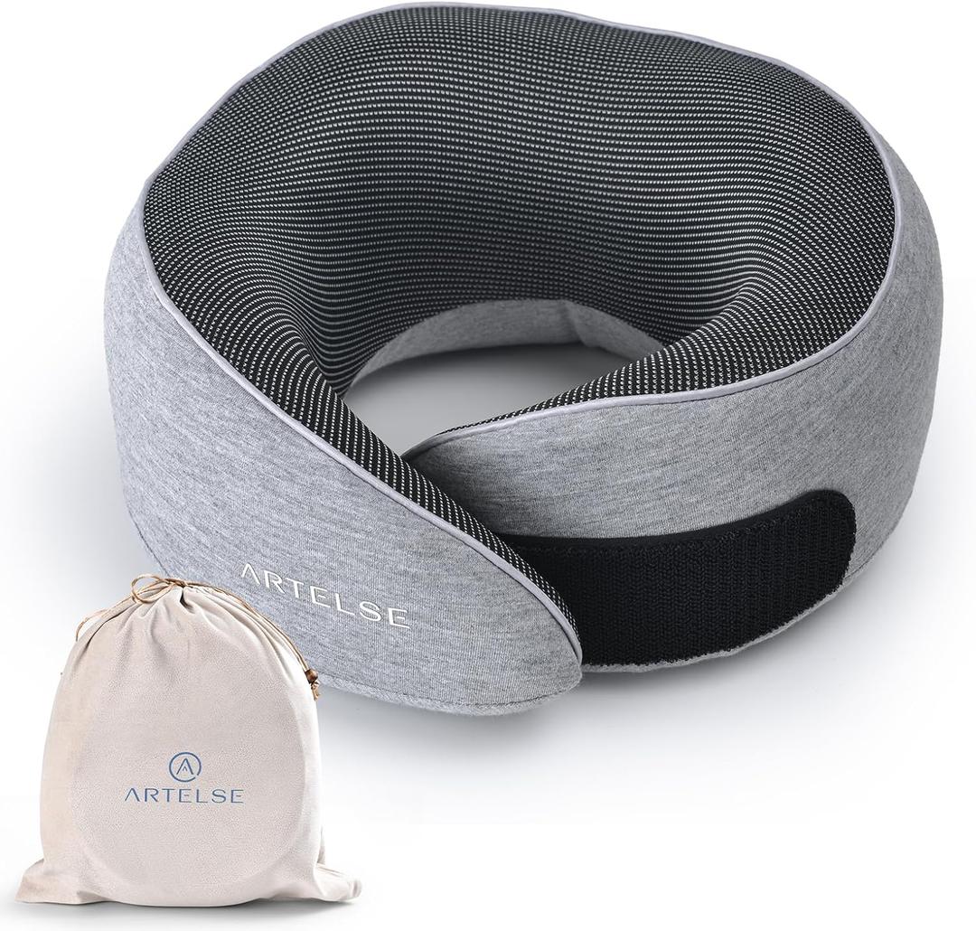 Neck Travel Pillow for Rest - Memory Foam Travel Pillow for Airplane, Comfortable Breathable Cover, 360 Degree Support Ergonomic Design Best for Flight, Train, Sleeping, Travel Essentials