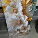 MooMel Large Floral Canvas Wall Art 20x40 Inch Gold White Plant Abstract Decor Painting Pictures Modern Nordic Botanical Flowers Posters Prints for Living Room Dining Room Bedroom Office Hallway Home Decoration.