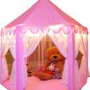 Princess Tent Girls Large Playhouse Kids Castle Play Tent with Star Lights Toy for Children Indoor and Outdoor Games, 55'' x 53'' (DxH), Pink 1