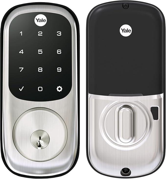Yale Assure Lock Deadbolt, Satin Nickel Digital Touchscreen Keypad with Z-Wave and Backup Key for Front or Back Entry Door, YRD226-ZW2-619
