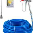 VEVOR Airless Paint Spray Hose Kit, 50ft 3600psi High-Pressure Fiber Tube with 8" Extension Rod Pole, Including 517 Tip and Tip Guard, 1/4" Swivel Joint for Homes Buildings Decks or Fences